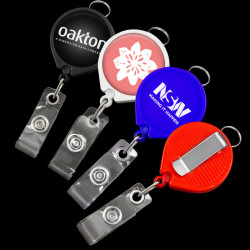  Bulk 100 Pack - Custom Printed Badge Reels with Carabiner Clip  - Oval Shaped Customized Retractable Lanyard for Nurse, Corporate Logo,  Personalized Brands - Full Color Print by Specialist ID (Blue) : Office  Products