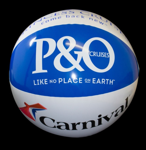 Beach balls store with company logo